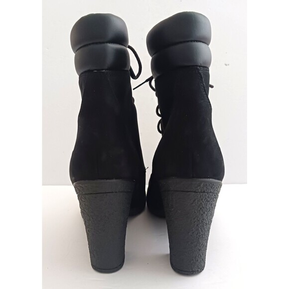 Timberland Tillston Blk Suede Lace Up Ankle Boot Crepe Block Heel Sz 8.5 Comfort - Picture 4 of 11